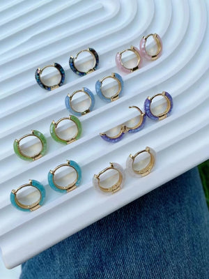 Colorful Abalone Shell Pearl Earrings, 3 Pairs