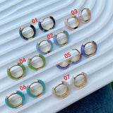 Colorful Abalone Shell Pearl Earrings, 3 Pairs