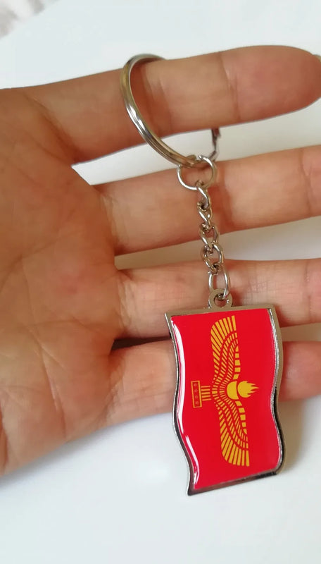 3Pc Syriac Aramaic Arameans Chaldean Nation Flag Keychain Necklace T Shirt