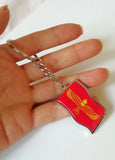 3Pc Syriac Aramaic Arameans Chaldean Nation Flag Keychain Necklace T Shirt