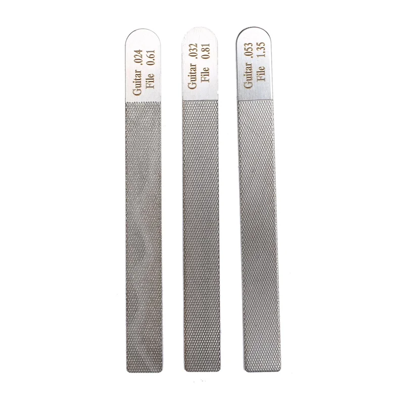 3Pc Guitar Nut Files Fret Crowning Slot Filing Tool Kit
