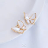 3Pcs 14K Sea Shell Butterfly Charms Pendants DIY Jewelry Findings