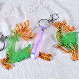 3Pcs DIY Christmas Resin Mould Deer Elk Ornament Mold Xmas Tree Pendants
