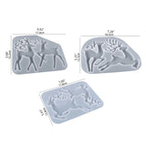 3Pcs DIY Christmas Resin Mould Deer Elk Ornament Mold Xmas Tree Pendants