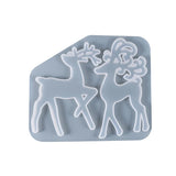 3Pcs DIY Christmas Resin Mould Deer Elk Ornament Mold Xmas Tree Pendants