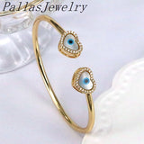 3Pcs Heart Cross Drop Round Shell Eye Adjustable Bangle Jewelry