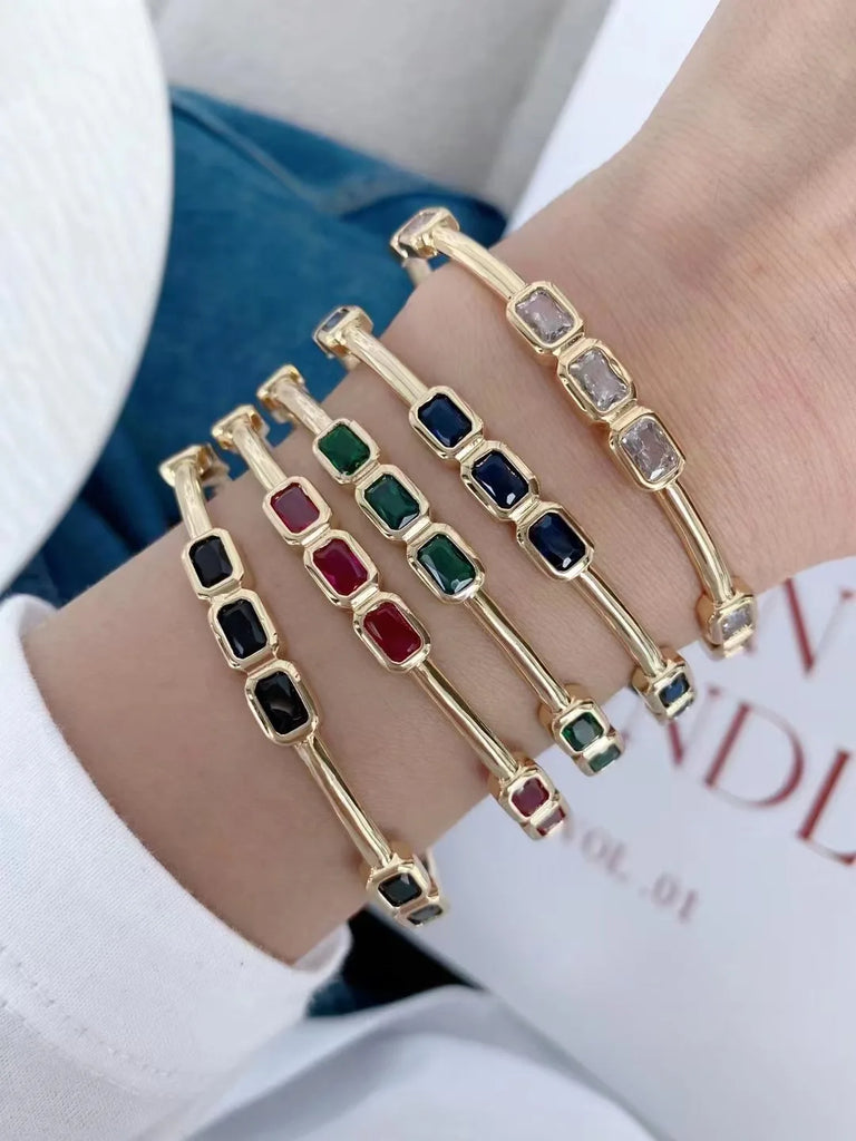 Crystal Adjustable Bangle Plated Zircon Bangles Bracelet