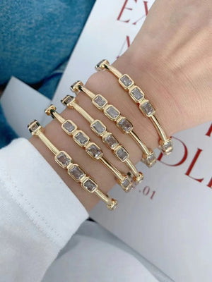 Crystal Adjustable Bangle Plated Zircon Bangles Bracelet
