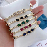 Crystal Adjustable Bangle Plated Zircon Bangles Bracelet
