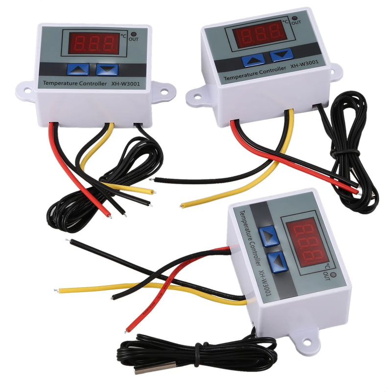 3Pcs 220V 10A Digital LED Temperature Controller Switch Probe