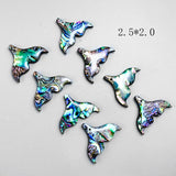 3Pcs 25mm Abalone Shell Acrylic Fish Mermaid Tail Pendant Charms DIY Jewelry