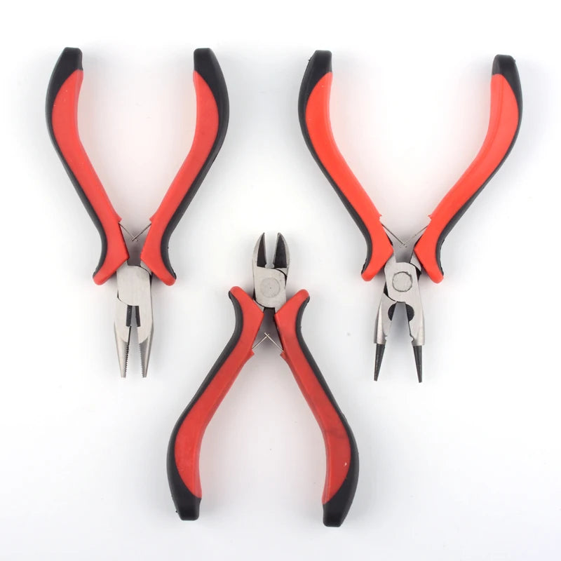 3Pcs 45# Steel DIY Jewelry Plier Sets with Wire-Cutter Plier