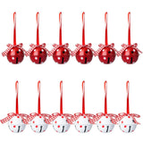 3Pcs Red Christmas Bell Metal Bells Pet Pendant Hanging Ornaments