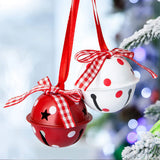 3Pcs Red Christmas Bell Metal Bells Pet Pendant Hanging Ornaments
