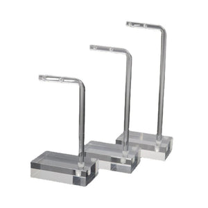 3Pcs Acrylic Earring Display Stand L Shape Clear Jewelry Showing Case