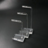 3Pcs Acrylic Earring Display Stand L Shape Clear Jewelry Showing Case