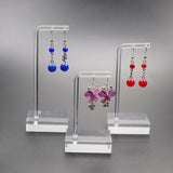 3Pcs Acrylic Earring Display Stand L Shape Clear Jewelry Showing Case
