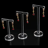 3Pcs Acrylic T Shape Earring Display Earring Holder Earring Stand