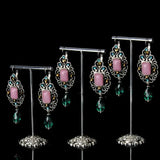 3Pcs Alloy Earrings Display Rack T-Shape Stand Showcase Jewelry Organizer Holder
