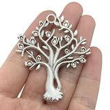 3Pcs Silver Hollow Tree Leaf Charms Pendants for Necklace Making