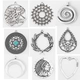 3Pcs Antique Sliver Large Pendants Charms For DIY Jewelry Making