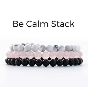 3Pcs Calm Stack Healing Crystal Gem Bracelets