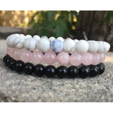 3Pcs Calm Stack Healing Crystal Gem Bracelets