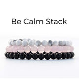 3Pcs Calm Stack Healing Crystal Gem Bracelets