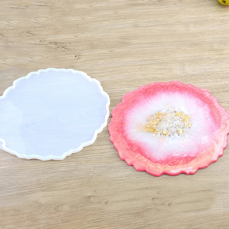 3Pcs Big Rectangle Round Plate Resin Mold Kit Silicone Fruit Disc Tray