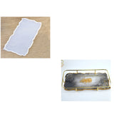 3Pcs Rectangle Round Plate Resin Mold Kit Silicone Fruit Tray Clear Art Crafts