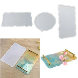 3Pcs Oversized Rectangle Round Plate Resin Mold for Fruit Disc Tray 85LB