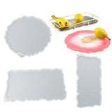 3Pcs Oversized Rectangle Round Plate Resin Mold for Fruit Disc Tray 85LB