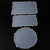 3Pcs Oversized Rectangle Round Plate Resin Mold for Fruit Disc Tray 85LB