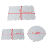 3Pcs Oversized Rectangle Round Plate Resin Mold for Fruit Disc Tray 85LB
