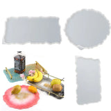 3Pcs Oversized Rectangle Round Plate Resin Mold for Fruit Disc Tray 85LB