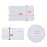 3Pcs Rectangular Round Plate Resin Mold Oversized Fruit Tray A0NF