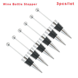 3PCS DIY Beaded Wine Bottle Stopper Fresh-keeping Champagne Stopper