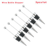 3PCS DIY Beaded Wine Bottle Stopper Fresh-keeping Champagne Stopper
