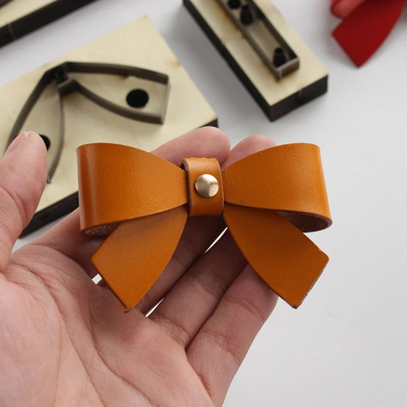 3Pcs Bowtie Scrapbook Embossing Wooden Die Cutting Leather Mold Bow Shape Molds