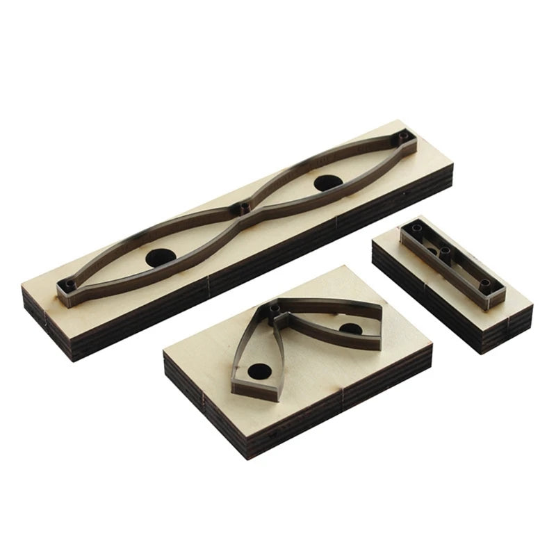 3Pcs Bowtie Scrapbook Embossing Wooden Die Cutting Leather Mold Bow Shape