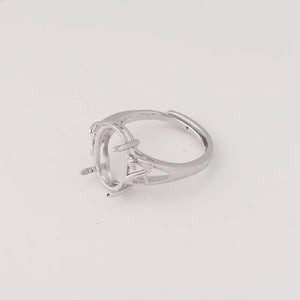 3Pcs Brass Semi Mount Moissanite Ring Blank Base Adjustable Settings