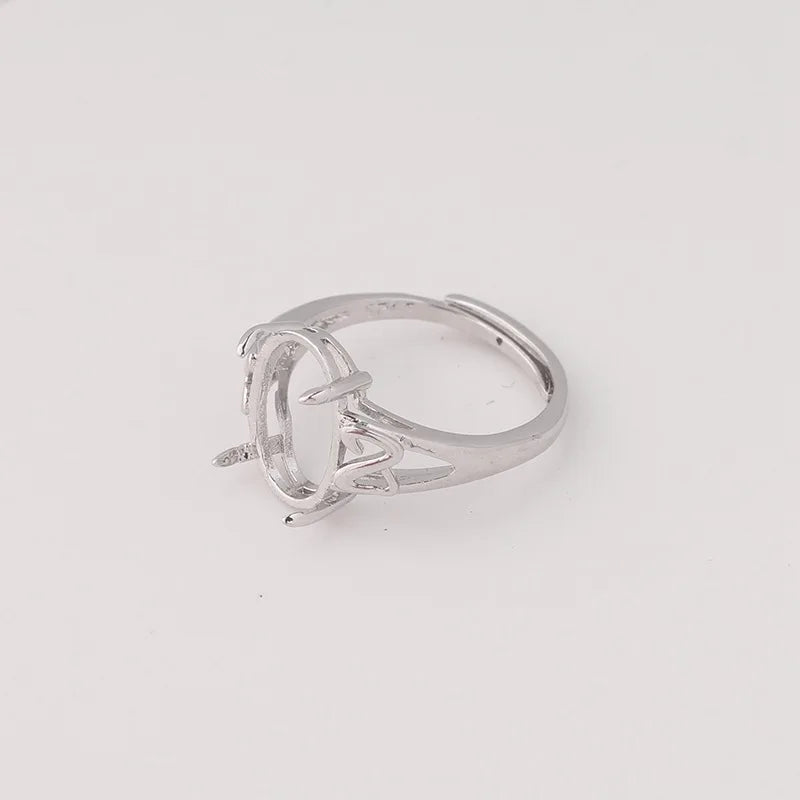 3Pcs Brass Semi Mount Moissanite Ring Blank Base Adjustable Settings