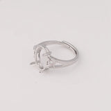 3Pcs Brass Semi Mount Moissanite Ring Blank Base Adjustable Settings