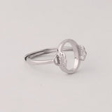 3Pcs Brass Semi Mount Moissanite Ring Blank Base Adjustable Settings