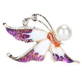 Vintage Peal Flower Brooch Scarf Clip Women's Jewelry