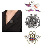 Vintage Peal Flower Brooch Scarf Clip Women's Jewelry