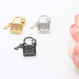 3Pcs CZ Key Lock Screw Clasps for Necklace