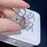 3Pcs CZ Key Lock Screw Clasps for Necklace