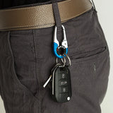 3Pcs Stainless Steel Carabiner Keychain Double Ring Outdoor Tool