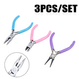 3Pcs Carbon Steel Jewellery Pliers Set Beading Round Jewelry Maker DIY Tool